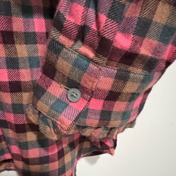 Ann Taylor pink plaid button up shirt - Picture 5 of 6